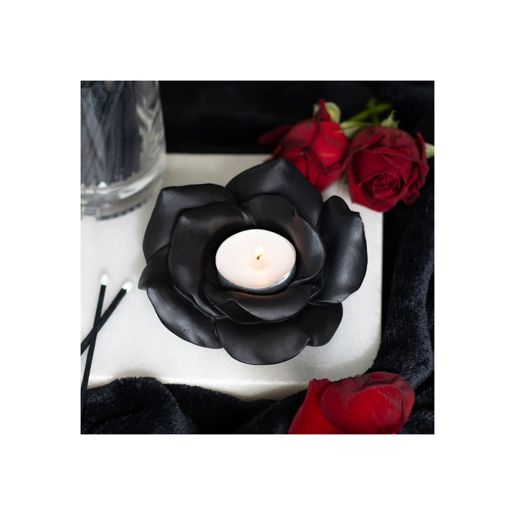 Black rose tealight holder 5