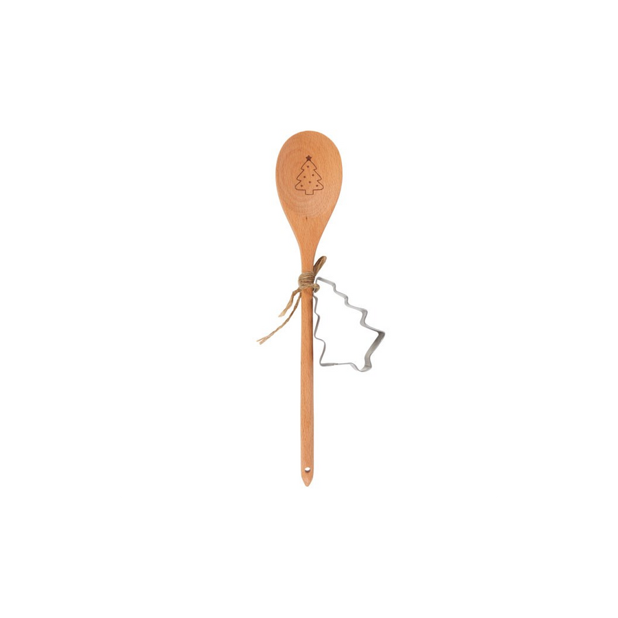 Christmas Tree Wooden Spoon Baking Set