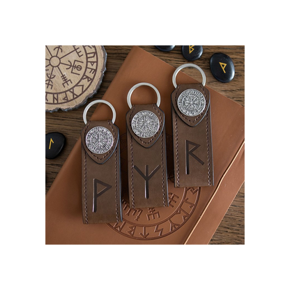 Journey Viking Rune Faux Leather Keyring