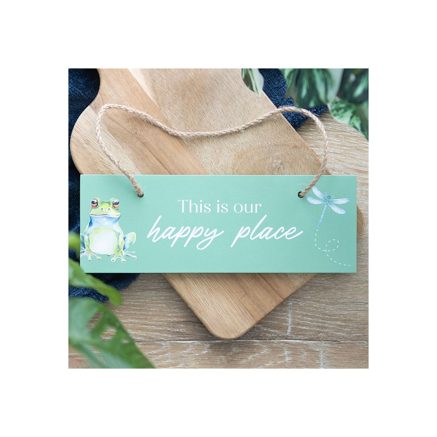 Light Green This is Our Happy Place Hanging Sign