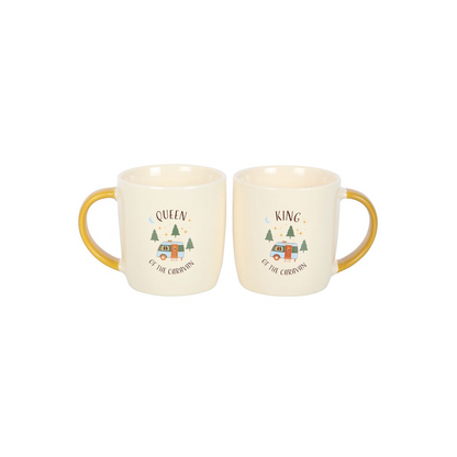 Camping King and Queen Couples Mug Set