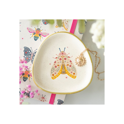 Floral Moth Trinket Dish