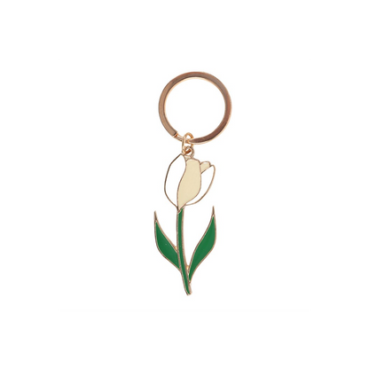 White Tulip Keyring