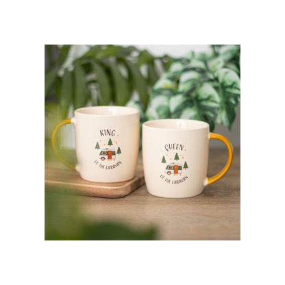 Camping King and Queen Couples Mug Set