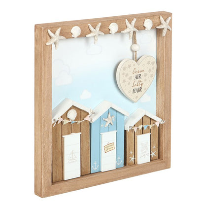 Ocean Air Salty Hair 3D Shell Beach Hut MDF Plaque
