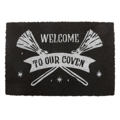 Black Welcome to Our Coven Doormat