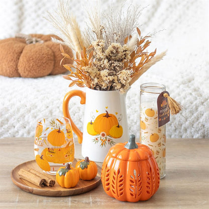 Autumn Pumpkin Ceramic Flower Jug