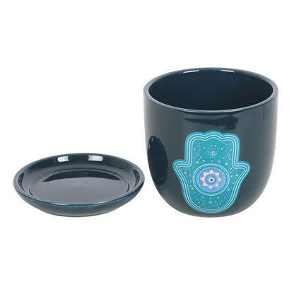 Hand of Hamsa Ceramic Plant Pot
