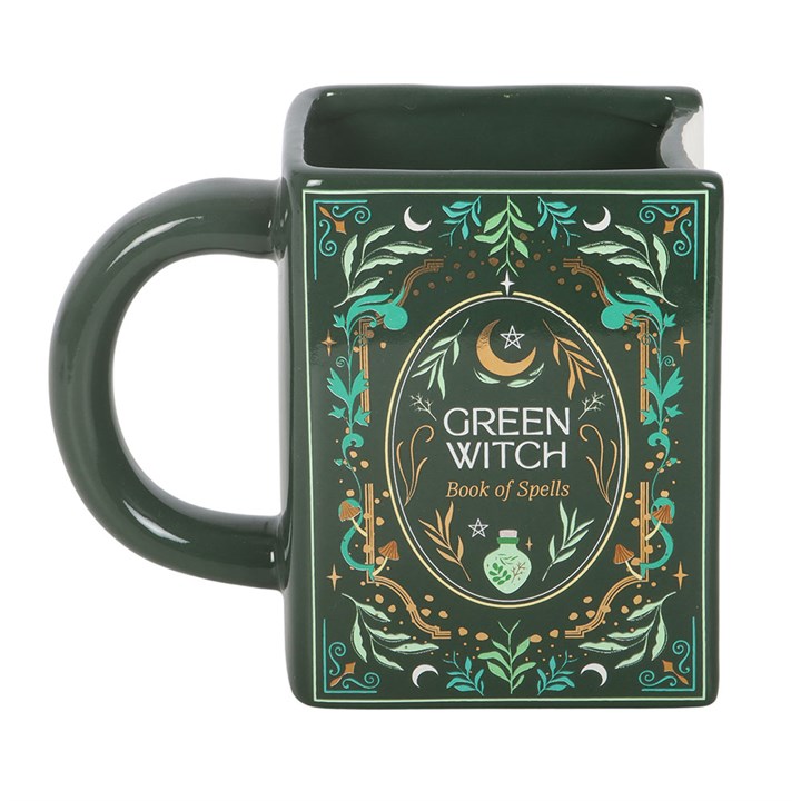 Green Witch Book Shaped Mug