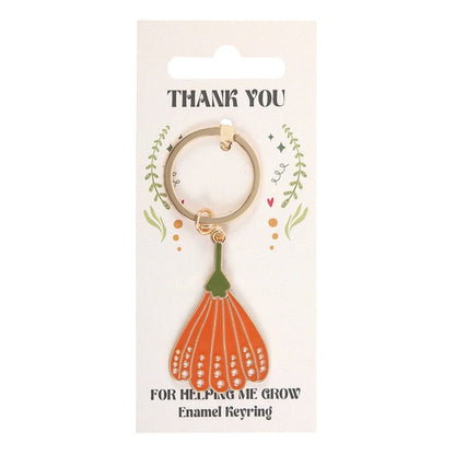 Thank You for Helping Me Grow Flower Keyring