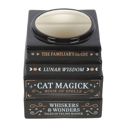 Black Cat Magick Book Stack Vase