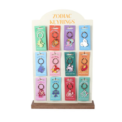 Set of 36 Zodiac Zest Keyrings on Display