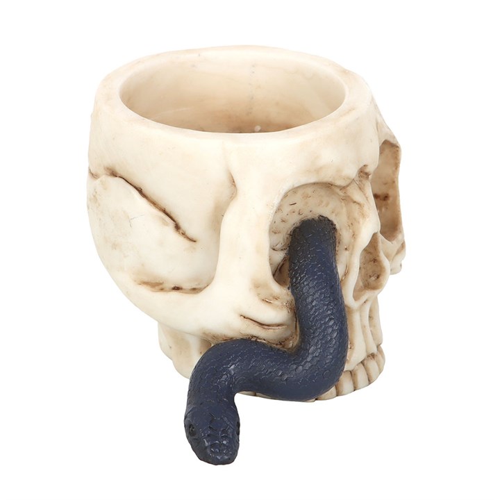Skull Tealight Holder with Snake