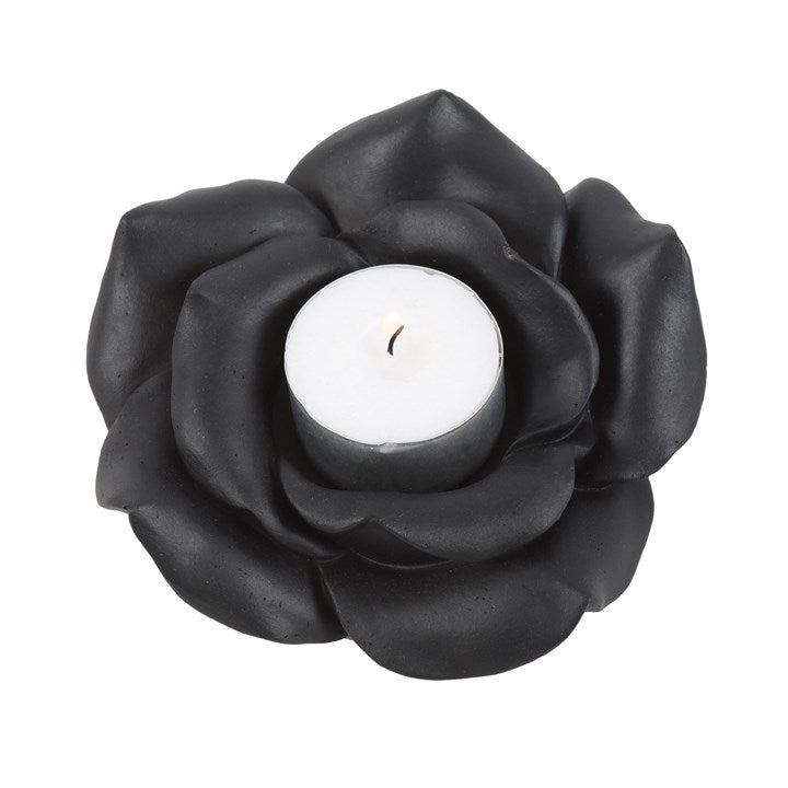 Black rose resin tealight holder
