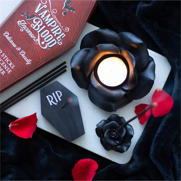 Black rose tealight holder 7