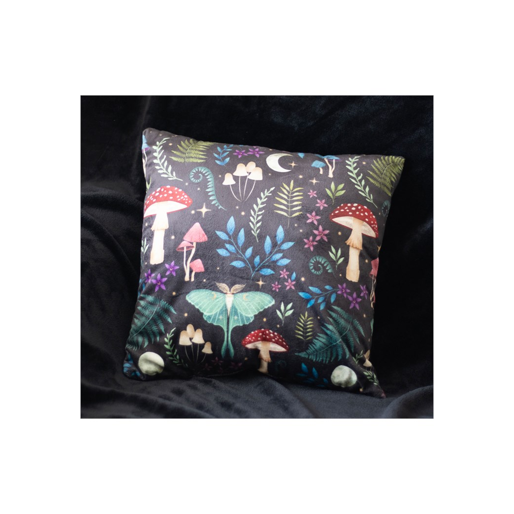 Dark forest print square cushion
