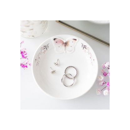 White Butterfly Trinket Dish