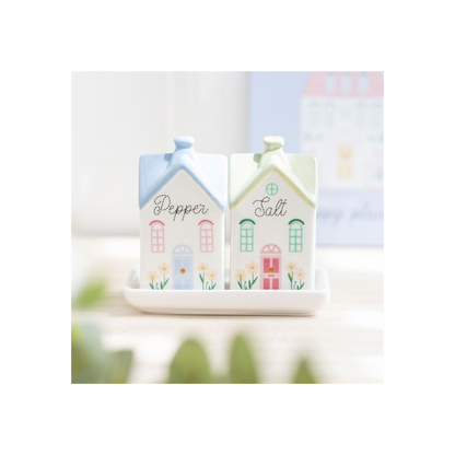 Pastel House Salt and Pepper Shakers