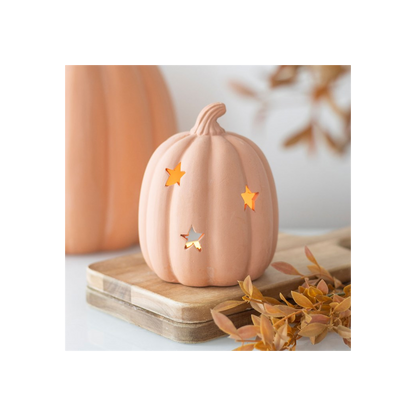 9cm Terracotta Pumpkin Tealight Holder