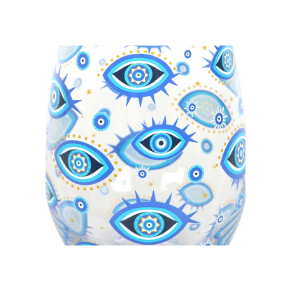 All Seeing Eye Print Stemless Glass