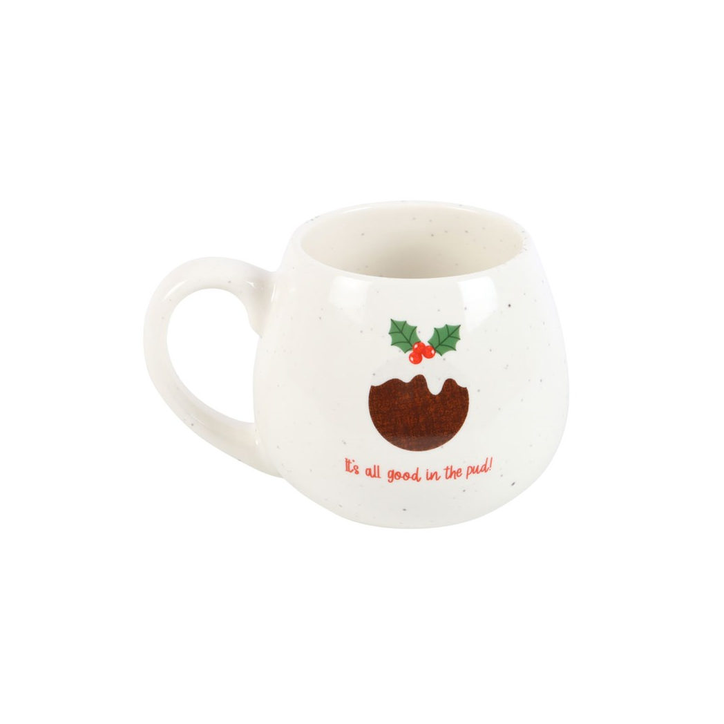 All Good in the Pud Christmas pudding mug