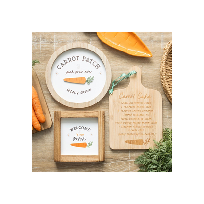 Carrot Patch Round 3D Wall Plaque