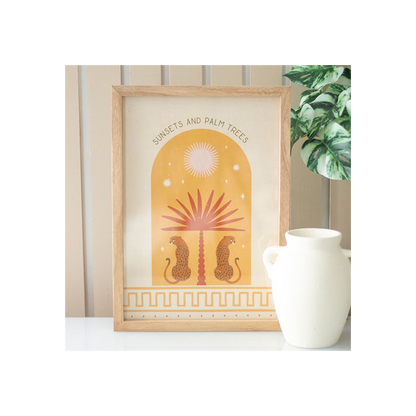 Leopard Palm Framed Wall Art Print