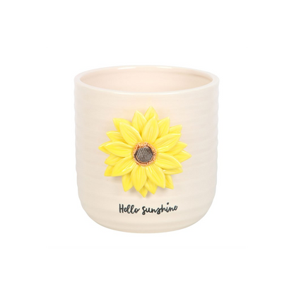 Hello Sunshine Plant Pot with 3D Sunflower