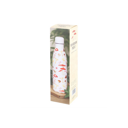 All Over Mushroom Print Metal Water Bottle