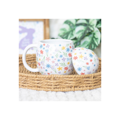 Spring Floral Print Egg Shaped Mug
