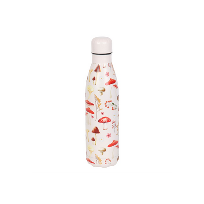 All Over Mushroom Print Metal Water Bottle