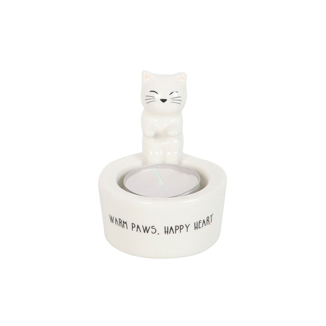 Warm Paws, Happy Heart Cat Tealight Holder