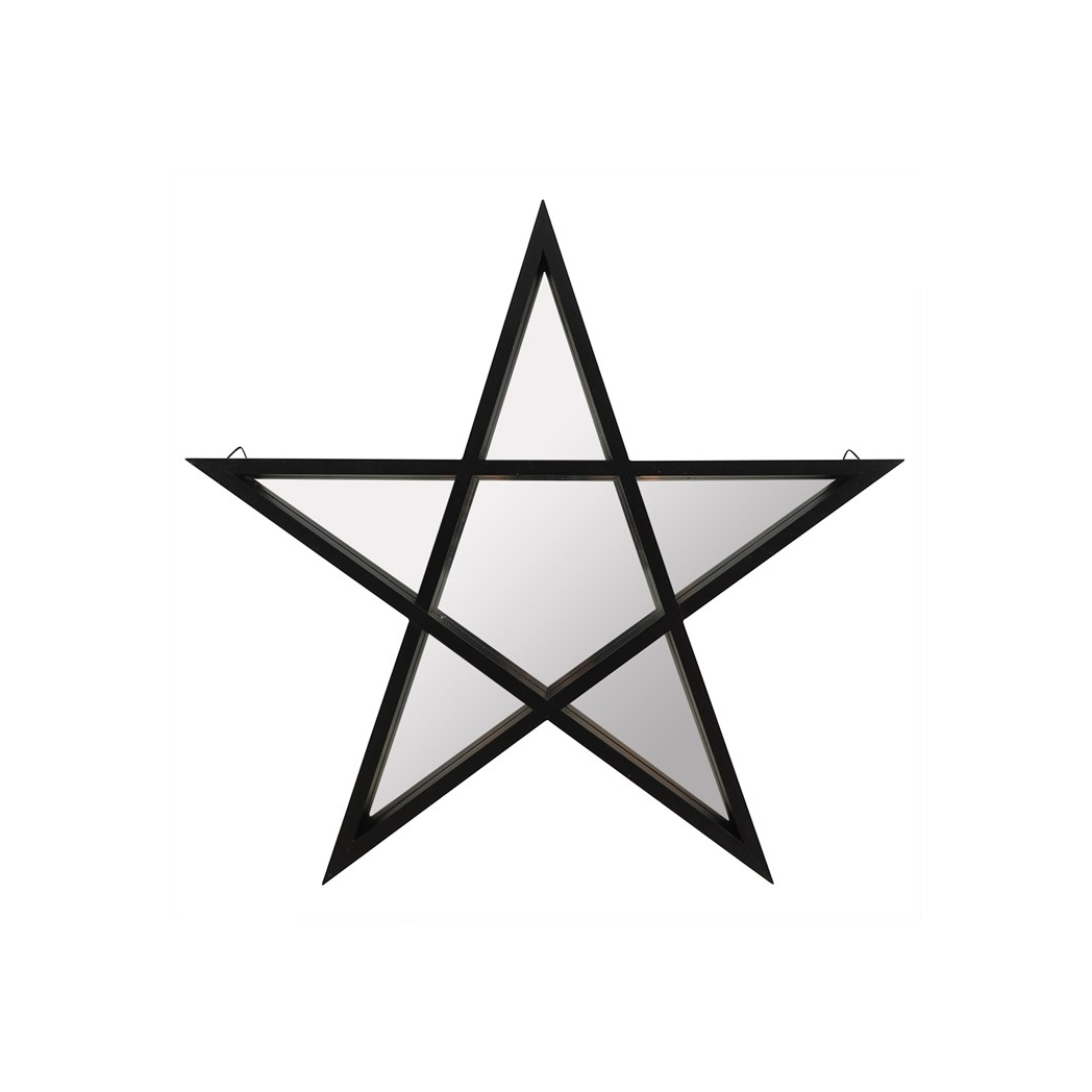 Black framed pentagram mirror