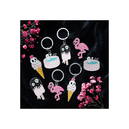 Flamin-goth Flamingo Keyring