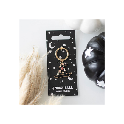 Spooky Babe Witch Hat Keyring