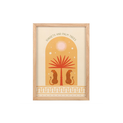 Leopard Palm Framed Wall Art Print