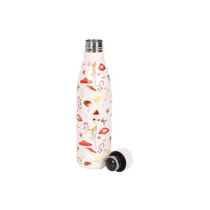 All Over Mushroom Print Metal Water Bottle