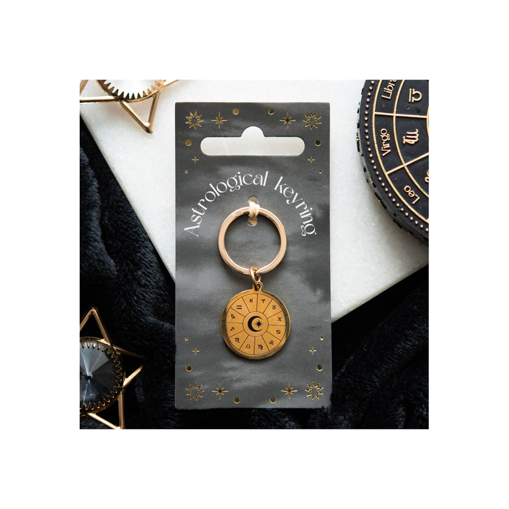 Astrology wheel keyring