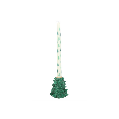 Green Fir Tree Candle Holder with Taper Candle