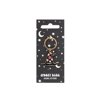 Spooky Babe Witch Hat Keyring