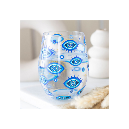 All Seeing Eye Print Stemless Glass