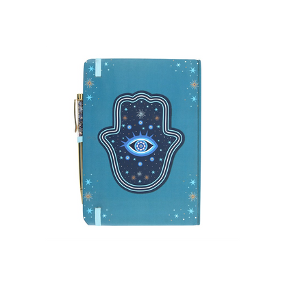 Hand of Hamsa A5 Notebook with Crystal Chip Pen