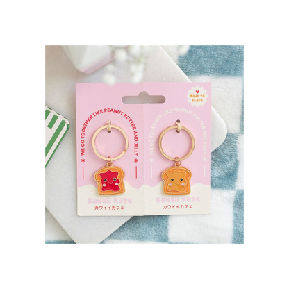 Set of 2 Peanut Butter and Jelly Keyrings