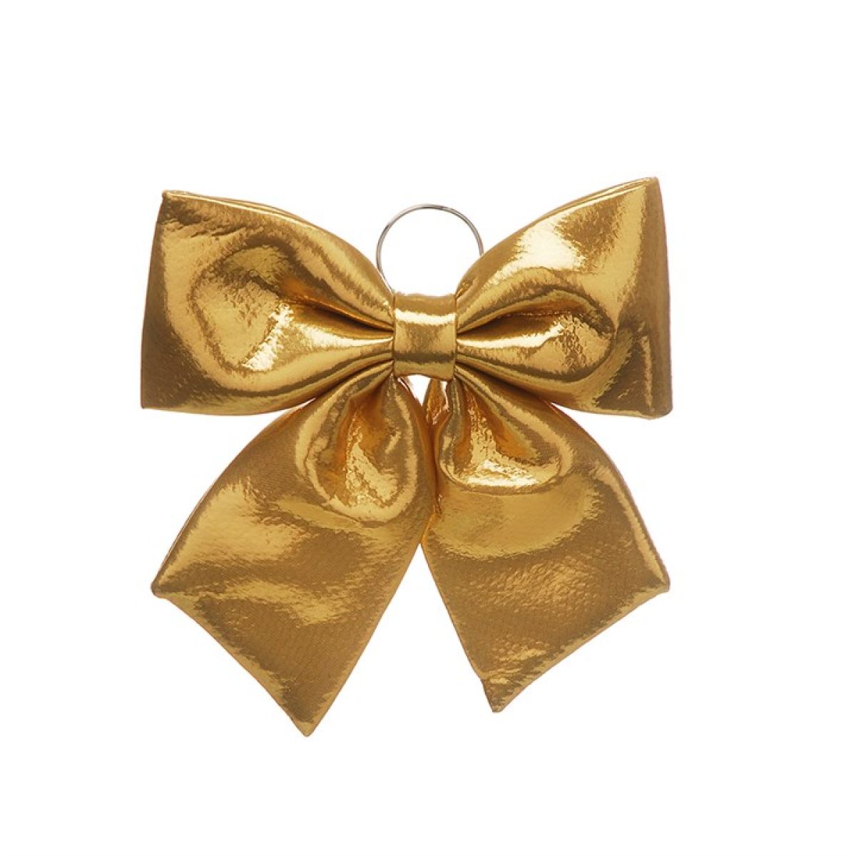 34cm gold metallic fabric bow