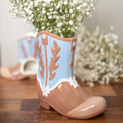 Western Boot Shaped Flower Vase