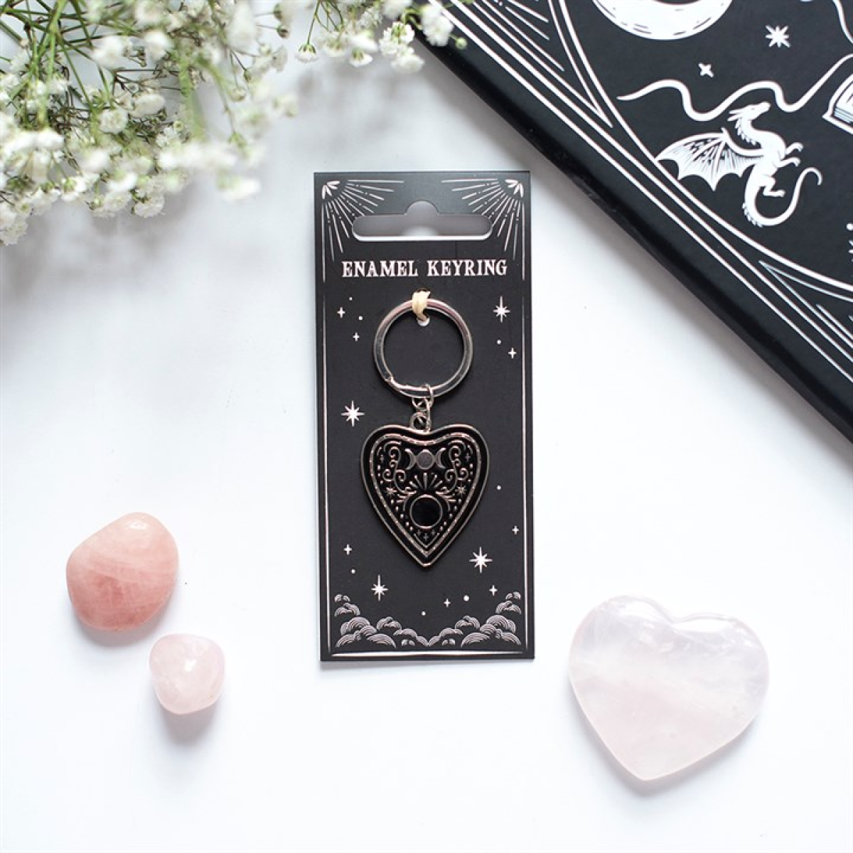 Black planchette keyring