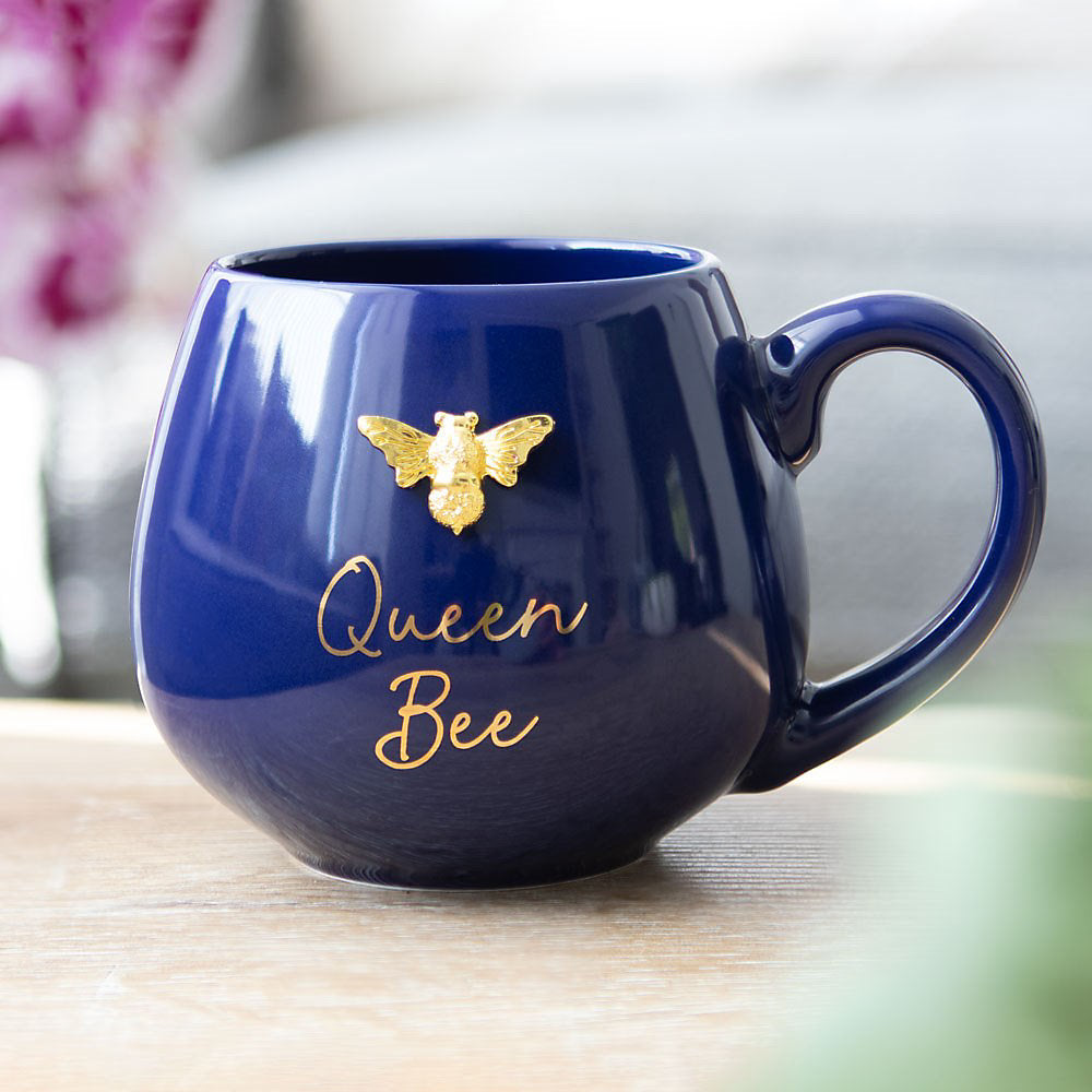 Queen Bee Navy Rounded Mug in Gift Box