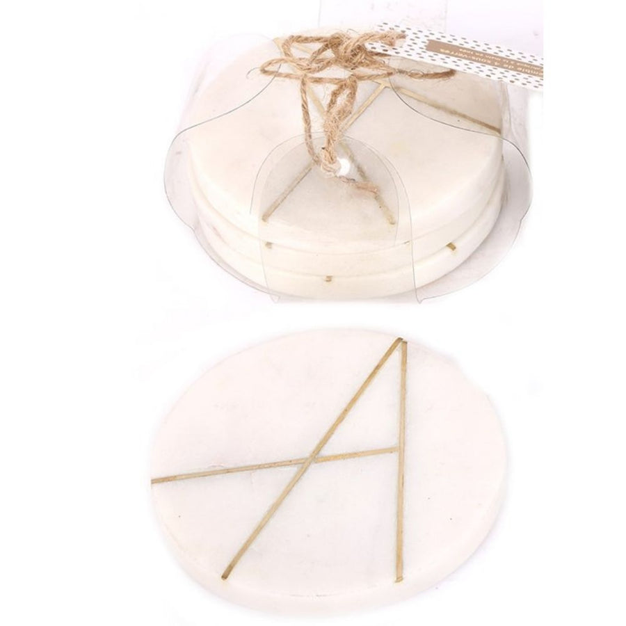 White Marble Coasters Set of 4