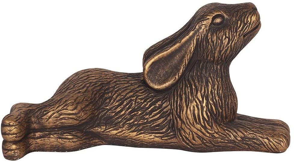 Bronze terracotta hare garden ornament – photo 2