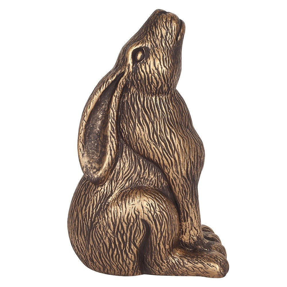 Bronze terracotta moon gazing hare ornament